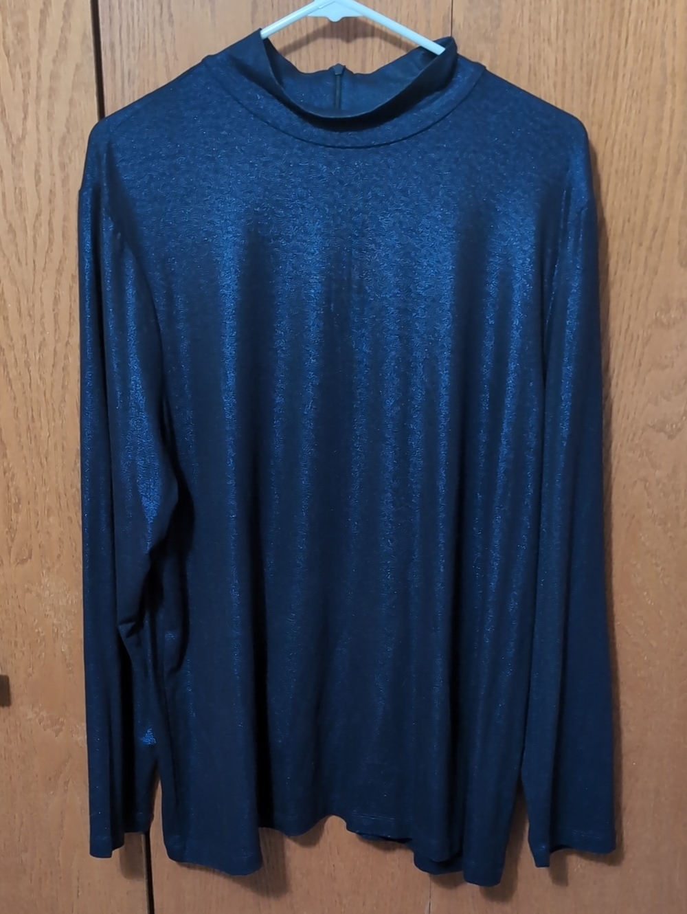 Chico's Metallic Navy & Black Long-Sleeve Tunic (XL)